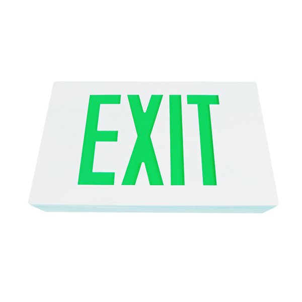 Case of 6/die cast exit sign / green / ac / E3DGAC-WHT6