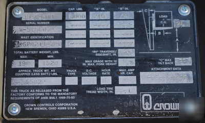 Crown order picker warehouse fork lift electric in pa