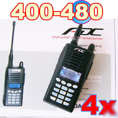 Four FDC450A uhf 400-480MHZ handheld radios+4 earpieces