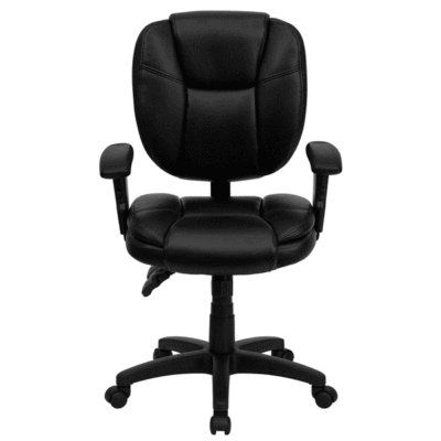 Leather multi function task computer chair with arms 