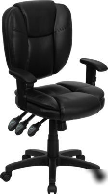 Leather multi function task computer chair with arms 