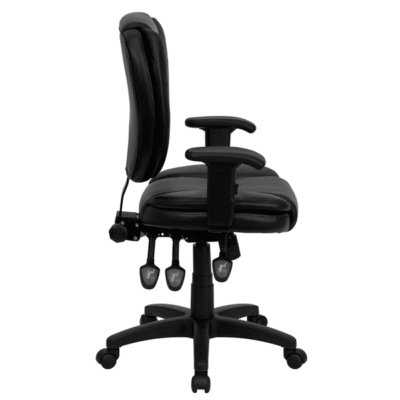 Leather multi function task computer chair with arms 
