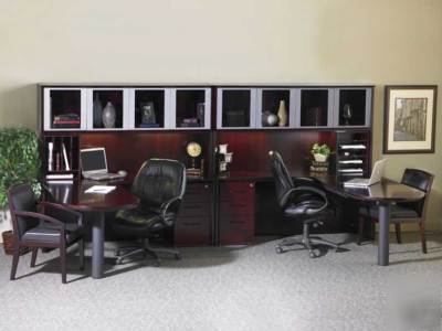 New 8PC l shape executive office desk set, #tf-cor-L2
