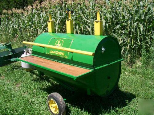 Pig roaster john deere edition super bbq trailer steaks