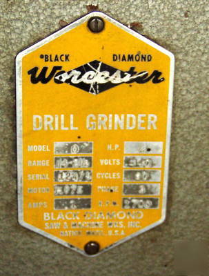 Worcester black diamond drill grinder sharpener 2-1/2