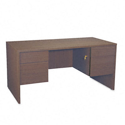 Global industriesgenoa sers dble pedestal desk mahogany
