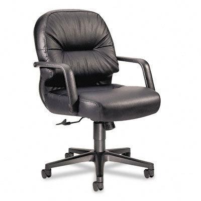 Hon 2090 executive mid back office chair leather black