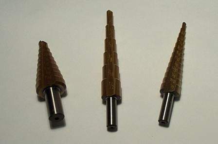 Step drill set, 3PC. tin coated, machinist tools