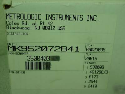 Metrologic MK9520 bar code scanner serial