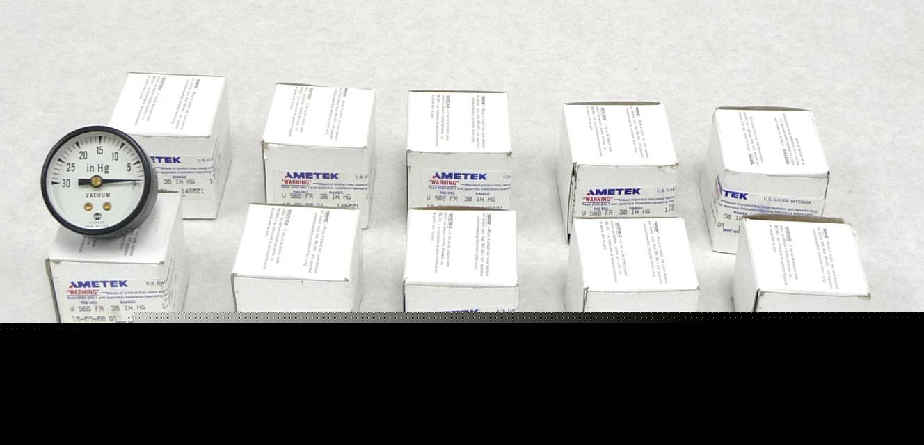 New lot 10 ametek vacuum gauges 30 hg v 500 fr 1 psi