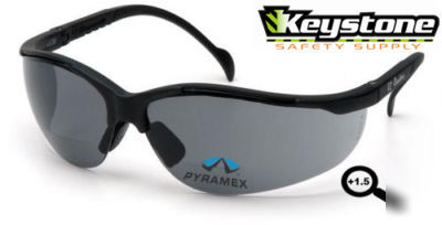 Pyramex venture 2 readers +1.5 bifocals safety glasses 