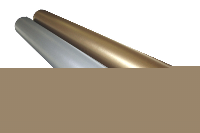 Quality matt brushed gold or silver metallic vinyl roll