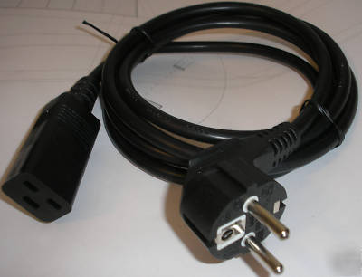 Schuko plug 16A 1.5MMÂ² iec C19 cable for pdu ups 2M