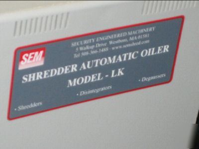 Sem security engineered machinery 391 shredder w/manual