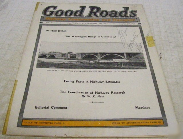 Good roads 1922 construction magazine vol 62 no 3 issue