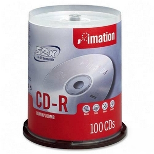 Imation 17262 -100PK cdr 52X 80MIN spindl