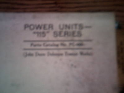 John deere parts manual 115~292 series power units