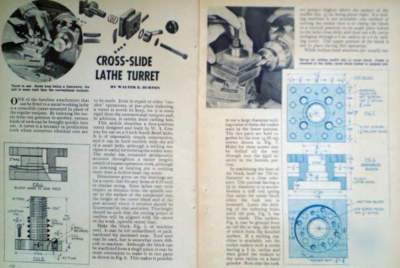 Metal lathe cross-slide turret 1946 how-to build plans