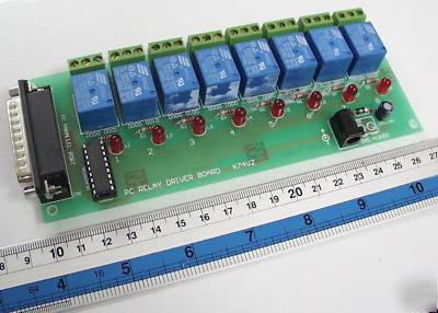 Pc parallel port interface kit, 8 relay, with code K74
