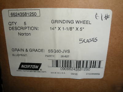 5 norton sg 14 x 1 1/8 x 5 grinding wheels/wheel 