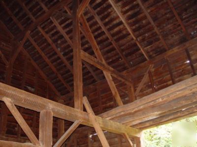 Antique barn disassembled, beautiful beams