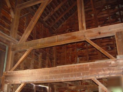 Antique barn disassembled, beautiful beams