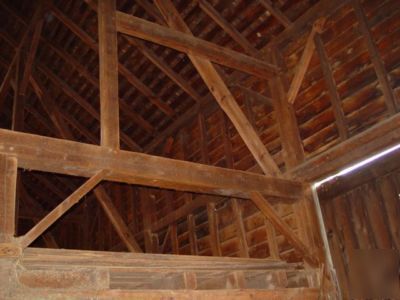 Antique barn disassembled, beautiful beams
