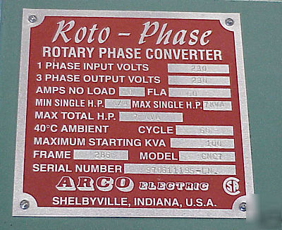 Arco roto-phase CNC7 phase converter