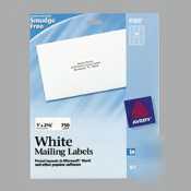 Avery-dennison white ink jet mailing labels |1 pack|