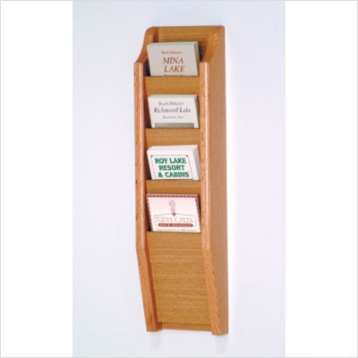 Four brochure wall display wood finish: medium oak