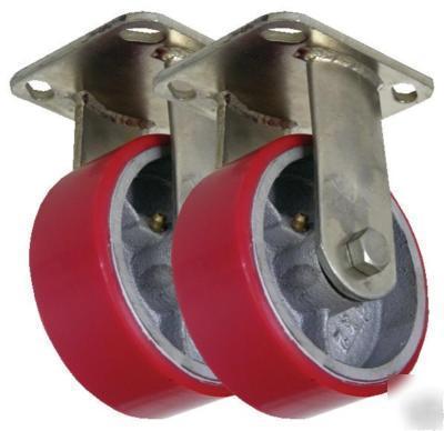4X2 poly on steel rigid industrial caster 1000 lbs cap