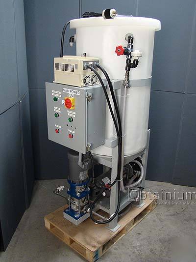 Chem tainer 50 gal mixing vat tank w/ 2 - pumps *clean*