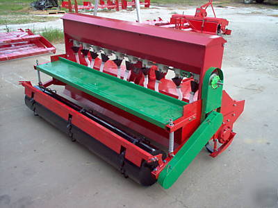 Heavy duty 3 point 6 ft. rotary tiller with seeder 