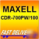 Maxell cdr 700PW 100 cd r printable spindle 48X write