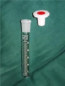 New 25ML graduated pyrex glass test tube + stopper lab 
