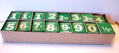 1400 assorted price cards-1 1/2 x 1 3/8-ceiling prices