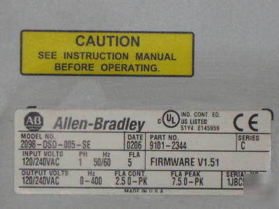 Allen bradley 2098-dsd-005-se ultra 3000 series drive