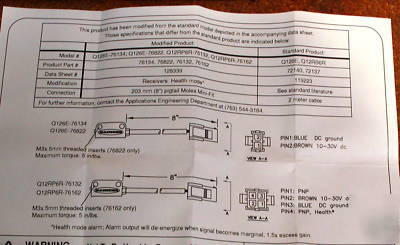 Banner Q126E & Q12RB6R emmiter and receiver modified ne