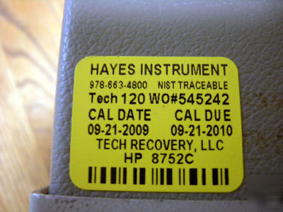 Hp 8752C network analyzer w/options 004, 075 - cal'd