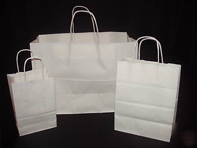 Mixed lot 75 white paper retail gift shopping bags save
