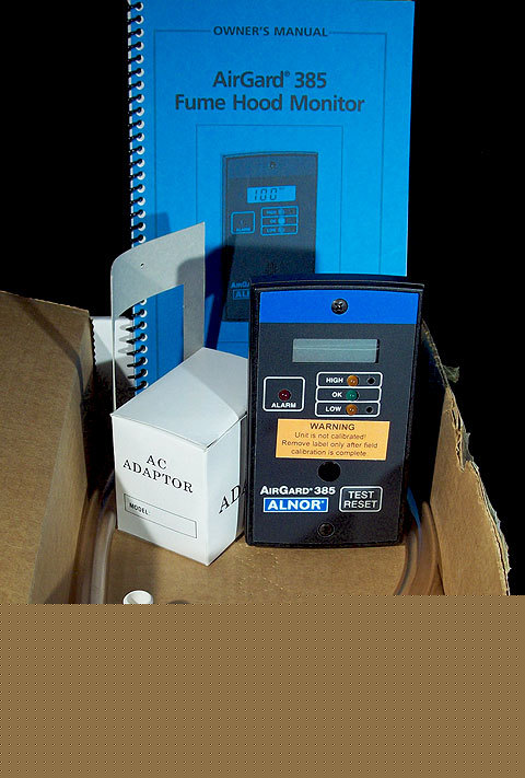 New alnor airgard 385 fume hood face velocity monitor 