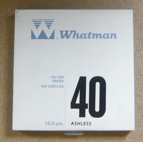 Whatman filter papers, grade 40 circles, 150MM, 100/pk