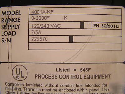 Omega 4001A-kf temperature controller 0 - 2000 deg f