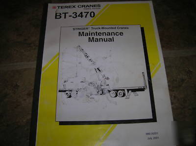 Terex stinger bt-3470 crane truck service manual BT3470
