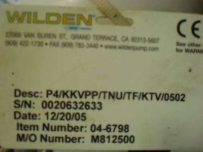 Wilden P4 air diaphragm pump 1-1/2